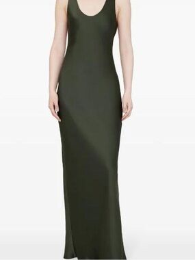 Sleeveless Olive Green Scoop Neck Maxi Dress Anine bing